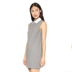 Theory Savile Row Audrice Dress gray white Peter Pan collar
